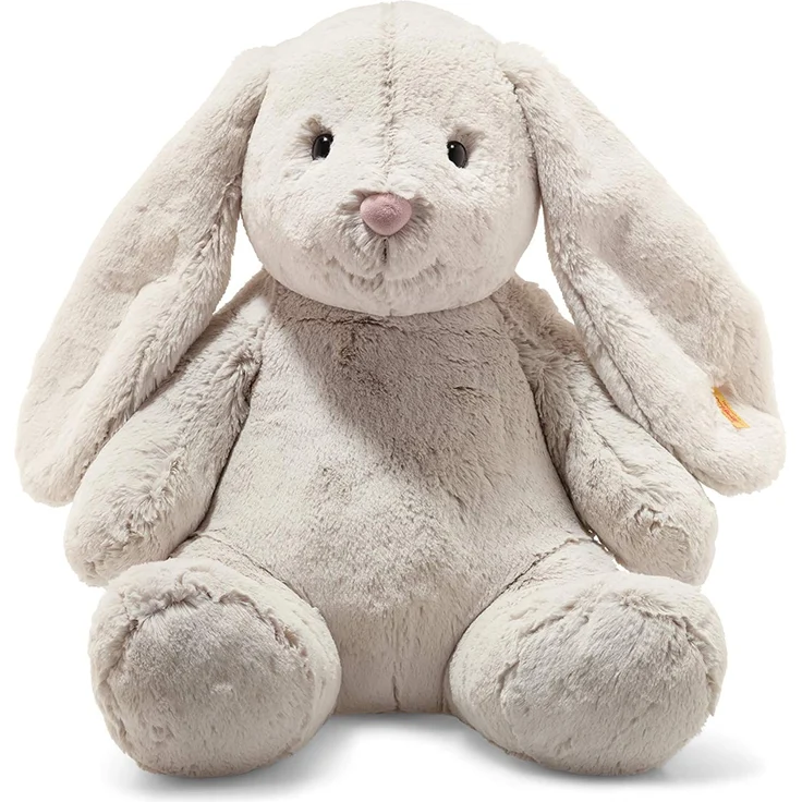 Steiff Hoppie Hase - 48 cm - Plüschhase mit Schlappohren - Kuscheltier für Kinder - Soft Cuddly Friends - beweglich & waschbar - hellgrau (080913) – Bild 1