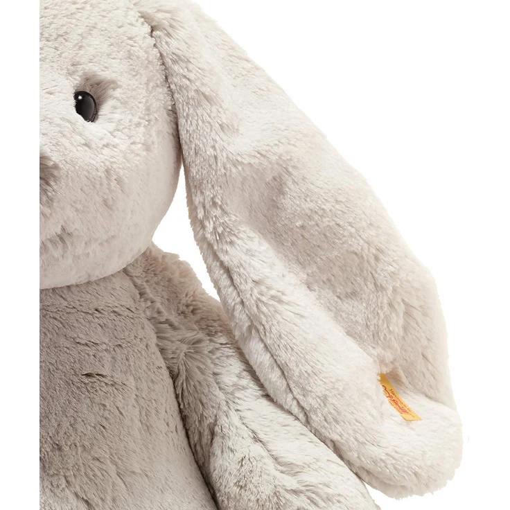 Steiff Hoppie Hase - 48 cm - Plüschhase mit Schlappohren - Kuscheltier für Kinder - Soft Cuddly Friends - beweglich & waschbar - hellgrau (080913) – Bild 5