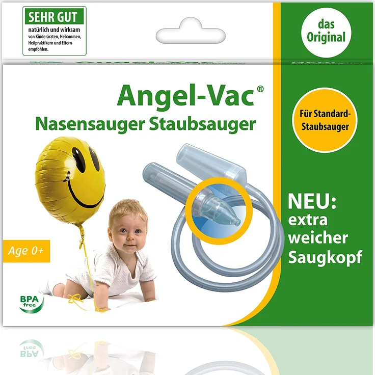 Nasensauger Baby Angel Vac EXTRA WEICHER SAUGKOPF Das Original Für Standard Staubsauger Nasensauger Baby seit 25 Jahren Nasensekretsauger – Bild 1