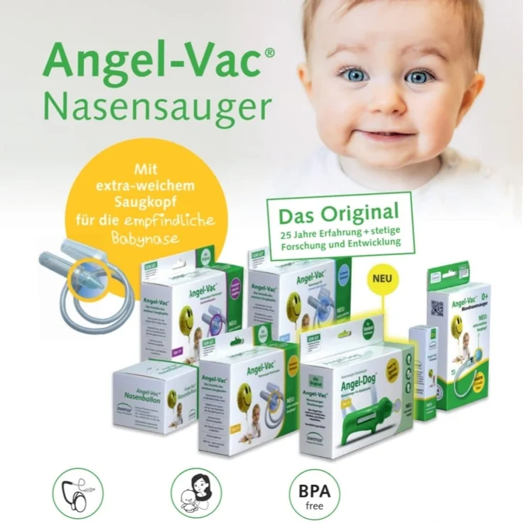 Nasensauger Baby Angel Vac EXTRA WEICHER SAUGKOPF Das Original Für Standard Staubsauger Nasensauger Baby seit 25 Jahren Nasensekretsauger – Bild 9