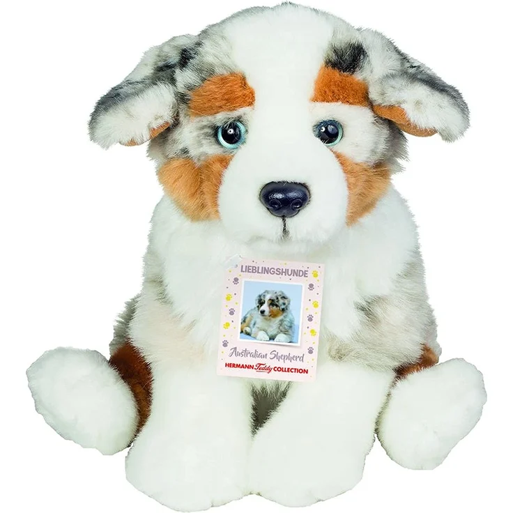 Teddy Hermann 919353 Australischer Schäferhund Welpe sitzend Plüsch, 22 cm – Bild 1
