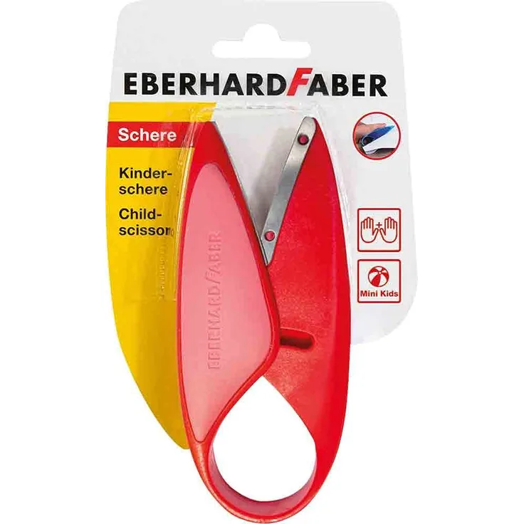 Eberhard Faber 579920 - Mini Kids Kinder-Schere in Rot, für Linkshänder und Rechtshänder geeignet, optimal zum Schneiden und Basteln - Preisvergleich