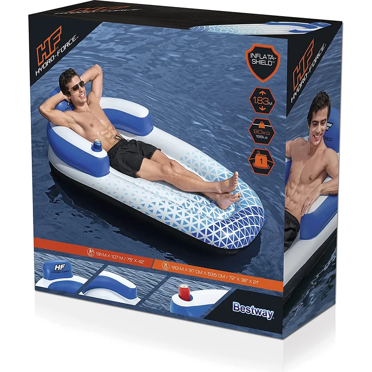 Bestway Hydro Force Schwimmliege 183x97 cm Blau – Bild 3