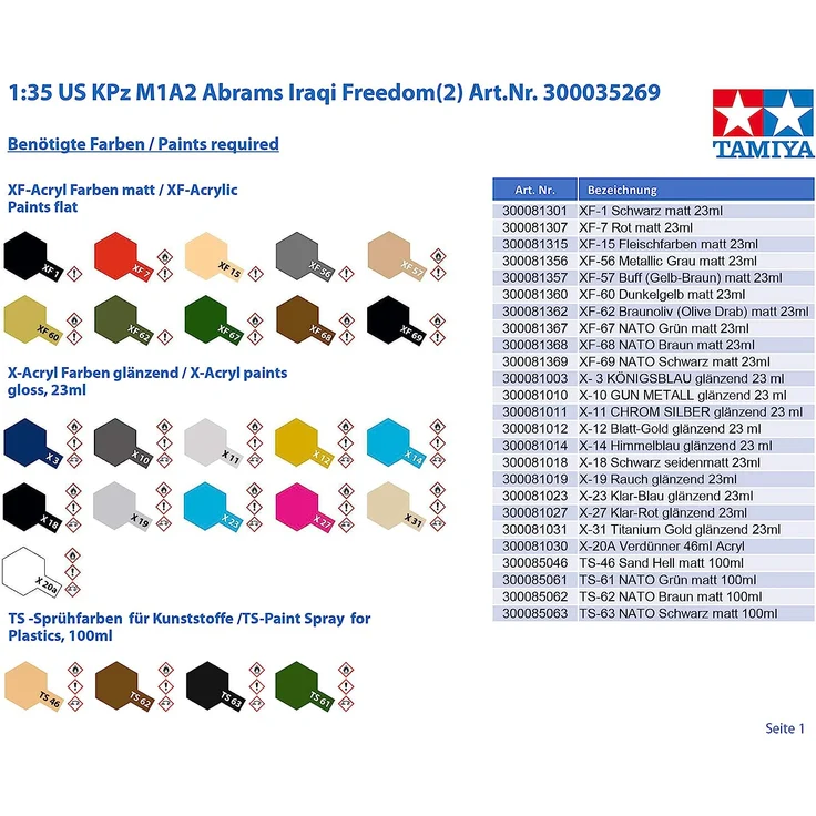Tamiya 1:35 US Kampfpanzer M1A2 Abrams Iraqi Freedom 300035269 – Bild 3