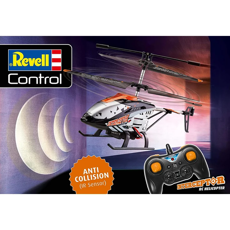 Revell Control 23817 Anti-Crash Heli Interceptor Ferngesteuerter Hubschrauber, Silber – Bild 7
