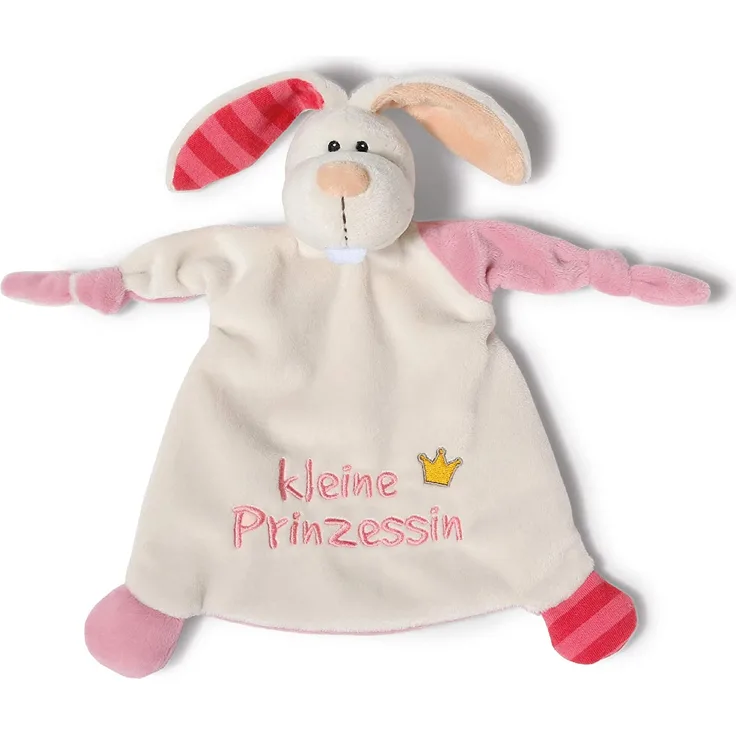 NICI Schmusetuch Hase ‚Kleine Prinzessin´ 25x25 cm – Hase Schnuffeltuch ab 0+ Monaten – Hase Kuscheltuch für Babys & Kleinkinder – Baby Kuscheltier / Schnuffeltuch – Schmusetuch für Mädchen – 40042