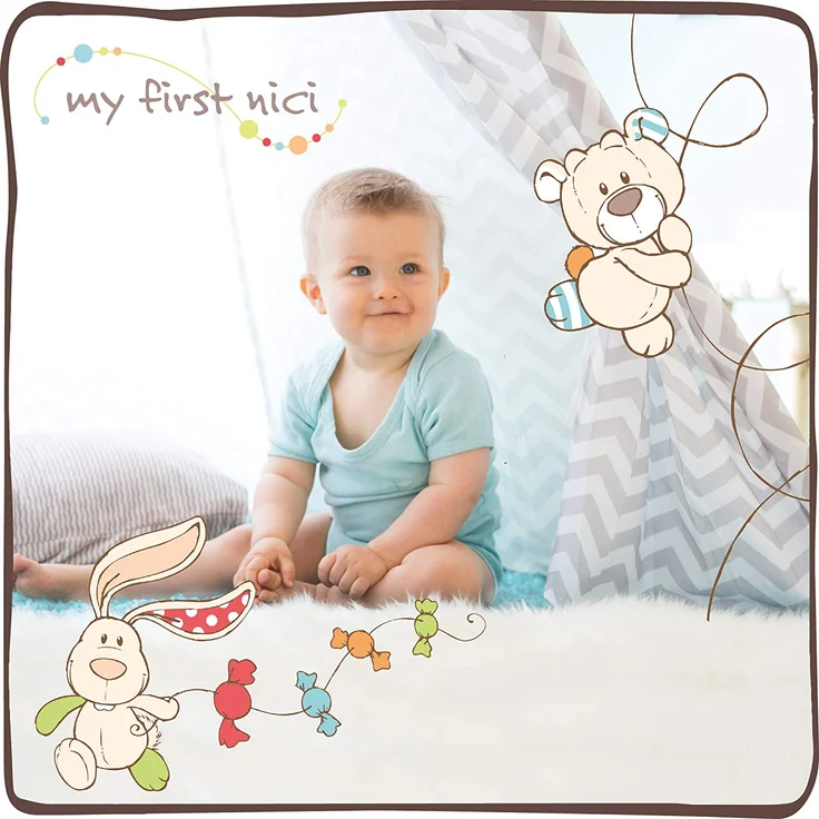 NICI Schmusetuch Hase ‚Kleine Prinzessin´ 25x25 cm – Hase Schnuffeltuch ab 0+ Monaten – Hase Kuscheltuch für Babys & Kleinkinder – Baby Kuscheltier / Schnuffeltuch – Schmusetuch für Mädchen – 40042 – Bild 2