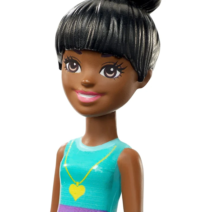 Barbie FHV75 On The Go Puppe (schwarzhaarig mit türkis-blauem Shirt) – Bild 5