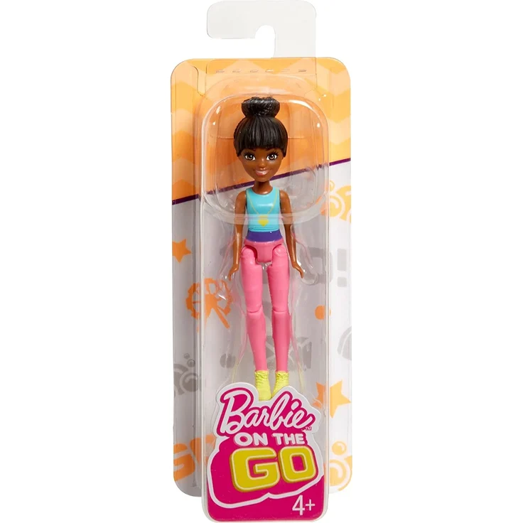 Barbie FHV75 On The Go Puppe (schwarzhaarig mit türkis-blauem Shirt) – Bild 6