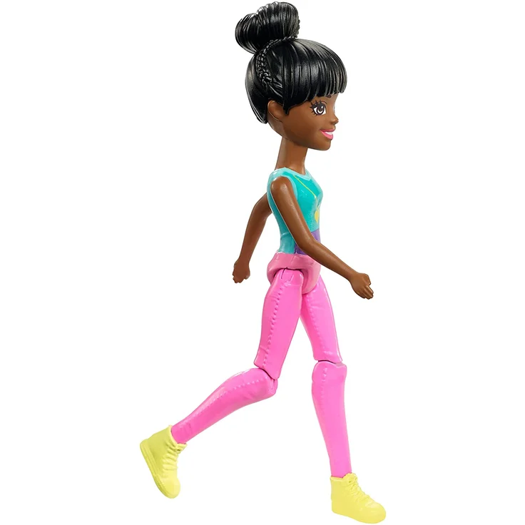 Barbie FHV75 On The Go Puppe (schwarzhaarig mit türkis-blauem Shirt) – Bild 4