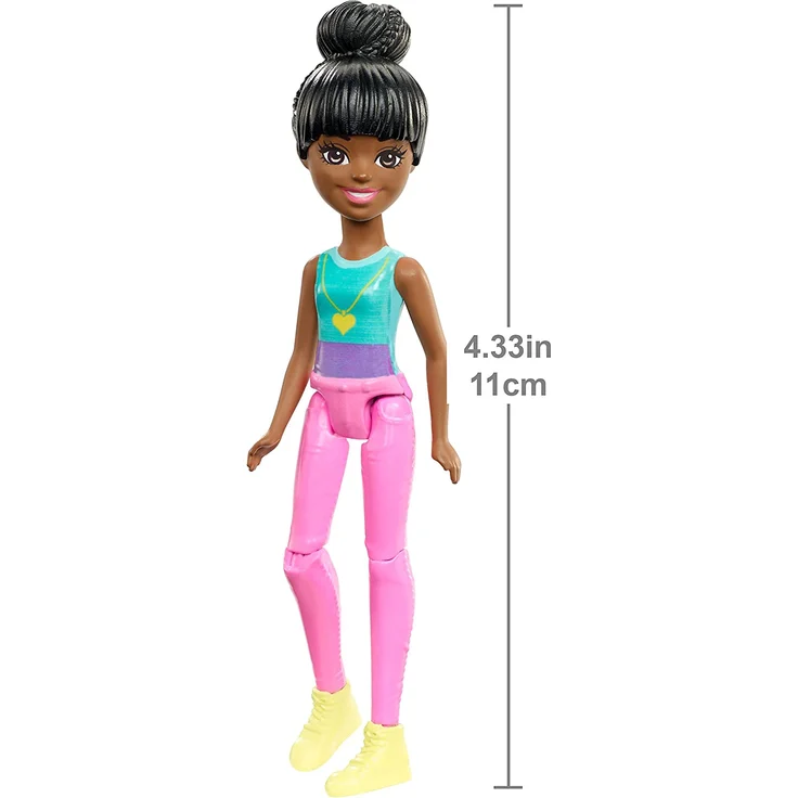 Barbie FHV75 On The Go Puppe (schwarzhaarig mit türkis-blauem Shirt) – Bild 2