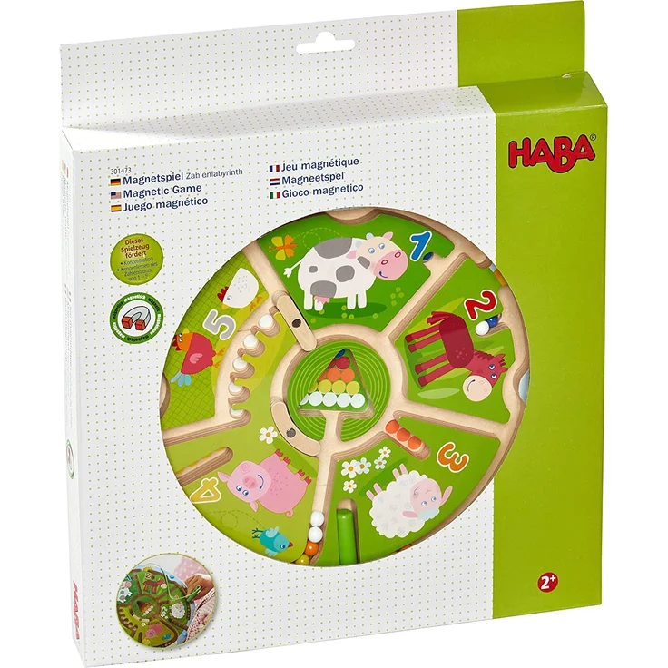 HABA 301473 - Magnetspiel Zahlenlabyrinth |Wunderschön illustriertes Baby- und Kleinkindspielzeug ab 2 Jahren| Lernspiel aus Holz – Bild 6