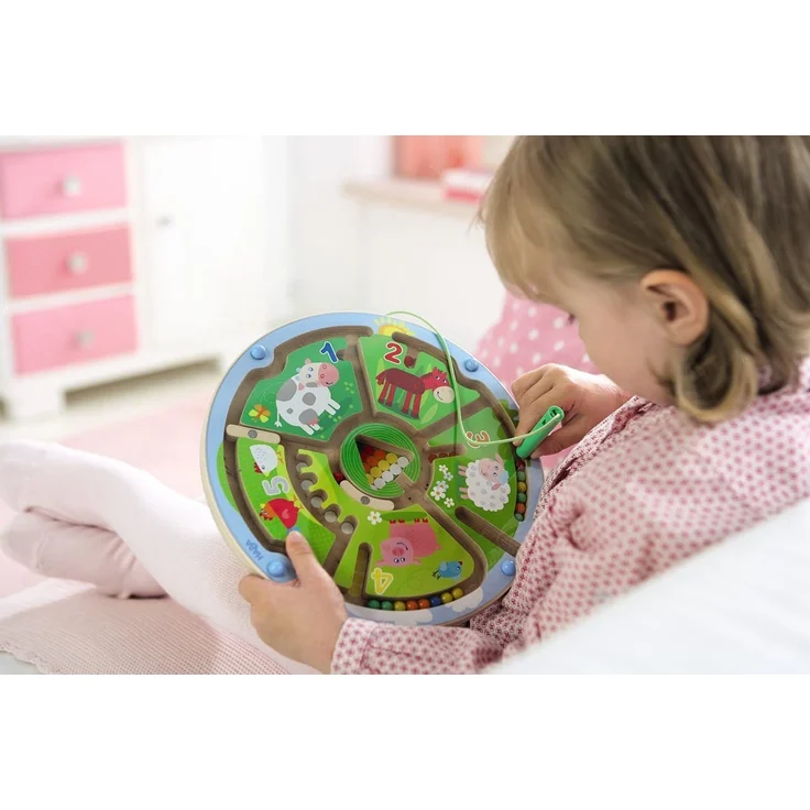 HABA 301473 - Magnetspiel Zahlenlabyrinth |Wunderschön illustriertes Baby- und Kleinkindspielzeug ab 2 Jahren| Lernspiel aus Holz – Bild 5