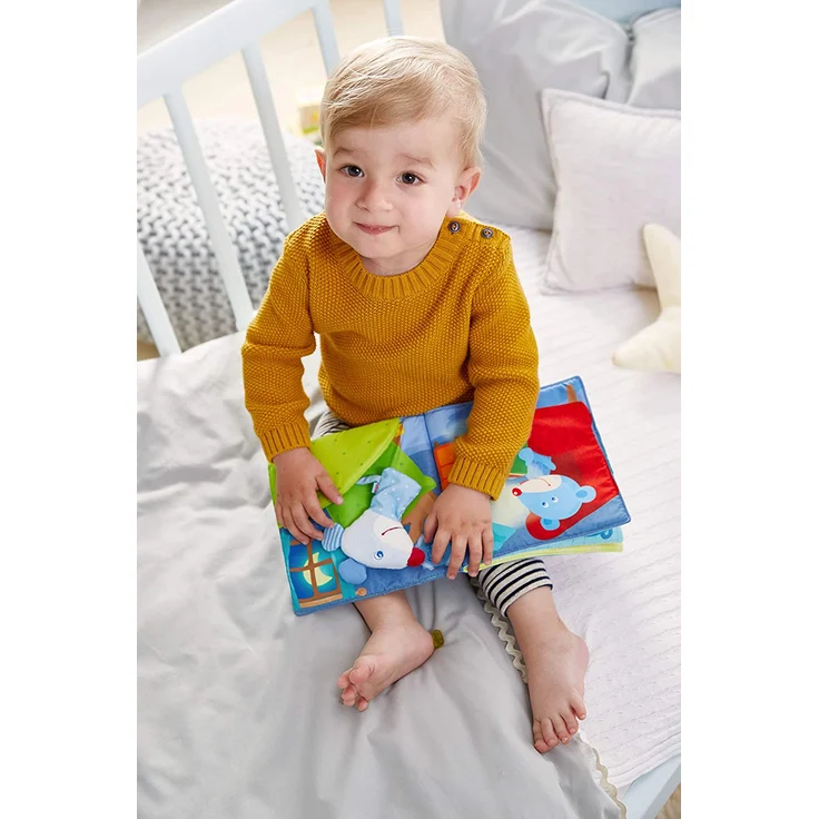 HABA 304211 - Stoffbuch Gute Nacht, viel Erzählspaß für Babys ab 6 Monaten, inklusive Maus als Fingerfigur, prima Geschenk zur Geburt und Taufe - Preisvergleich – Bild 4