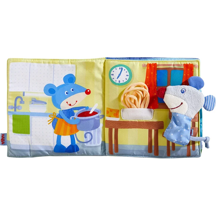 HABA 304211 - Stoffbuch Gute Nacht, viel Erzählspaß für Babys ab 6 Monaten, inklusive Maus als Fingerfigur, prima Geschenk zur Geburt und Taufe - Preisvergleich – Bild 3