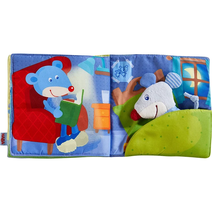 HABA 304211 - Stoffbuch Gute Nacht, viel Erzählspaß für Babys ab 6 Monaten, inklusive Maus als Fingerfigur, prima Geschenk zur Geburt und Taufe - Preisvergleich – Bild 2