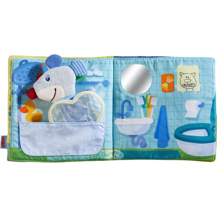 HABA 304211 - Stoffbuch Gute Nacht, viel Erzählspaß für Babys ab 6 Monaten, inklusive Maus als Fingerfigur, prima Geschenk zur Geburt und Taufe - Preisvergleich – Bild 5