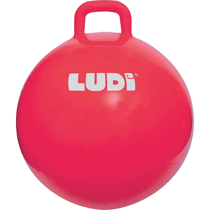 LUDI XXL Roter Hopper Ball Angepasster Griff - Großer aufblasbarer Hüpfball - Dicker und elastischer Kunststoff - Innen- und Außenspielzeug - Um EIN Spitzenhüpfer zu Werden | Ab 5 Jahren – Bild 1