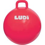 LUDI XXL Roter Hopper Ball Angepasster Griff - Großer aufblasbarer Hüpfball - Dicker und elastischer Kunststoff - Innen- und Außenspielzeug - Um EIN Spitzenhüpfer zu Werden | Ab 5 Jahren