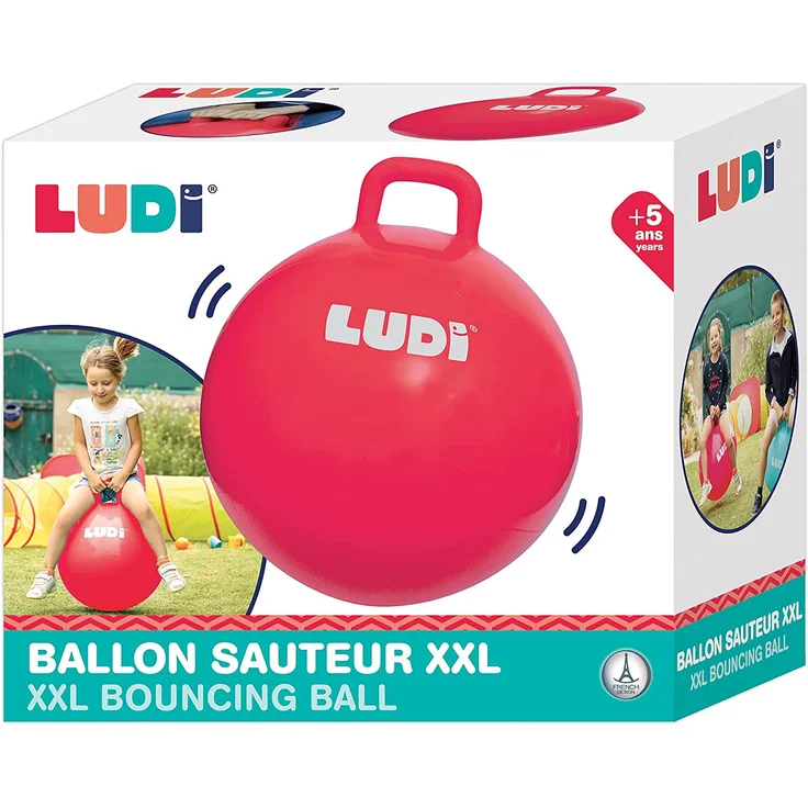 LUDI XXL Roter Hopper Ball Angepasster Griff - Großer aufblasbarer Hüpfball - Dicker und elastischer Kunststoff - Innen- und Außenspielzeug - Um EIN Spitzenhüpfer zu Werden | Ab 5 Jahren – Bild 9
