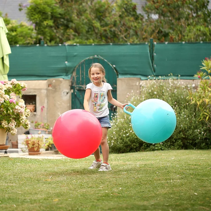 LUDI XXL Roter Hopper Ball Angepasster Griff - Großer aufblasbarer Hüpfball - Dicker und elastischer Kunststoff - Innen- und Außenspielzeug - Um EIN Spitzenhüpfer zu Werden | Ab 5 Jahren – Bild 5