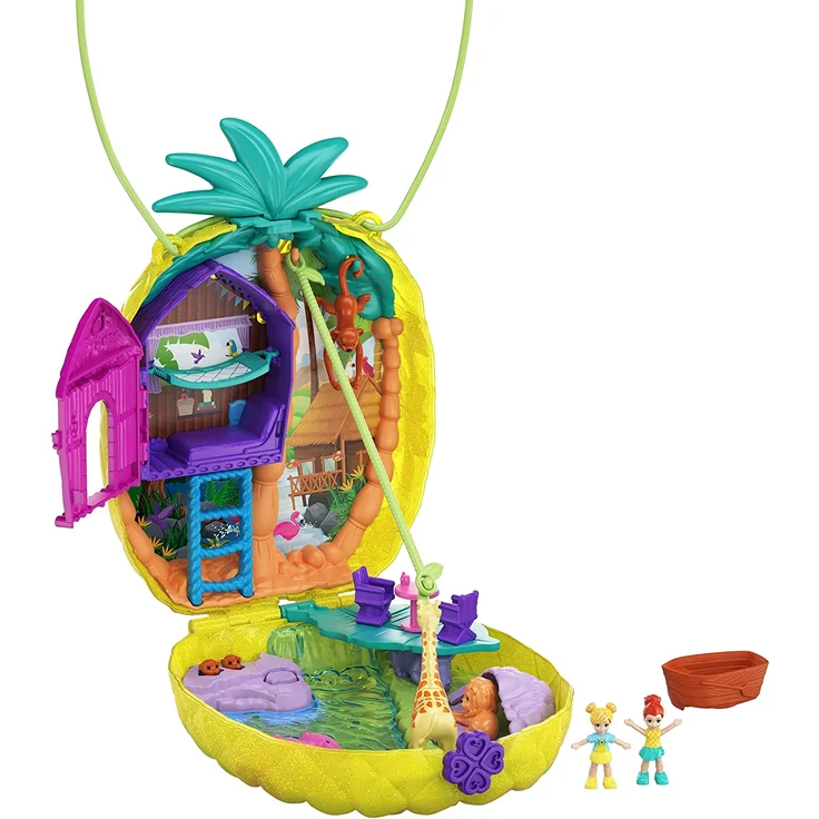 Polly Pocket GKJ64 - Ananas Tasche, tragbare Schatulle mit Zubehörteilen, Spielzeug ab 4 Jahren – Bild 1