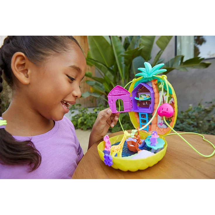 Polly Pocket GKJ64 - Ananas Tasche, tragbare Schatulle mit Zubehörteilen, Spielzeug ab 4 Jahren – Bild 2