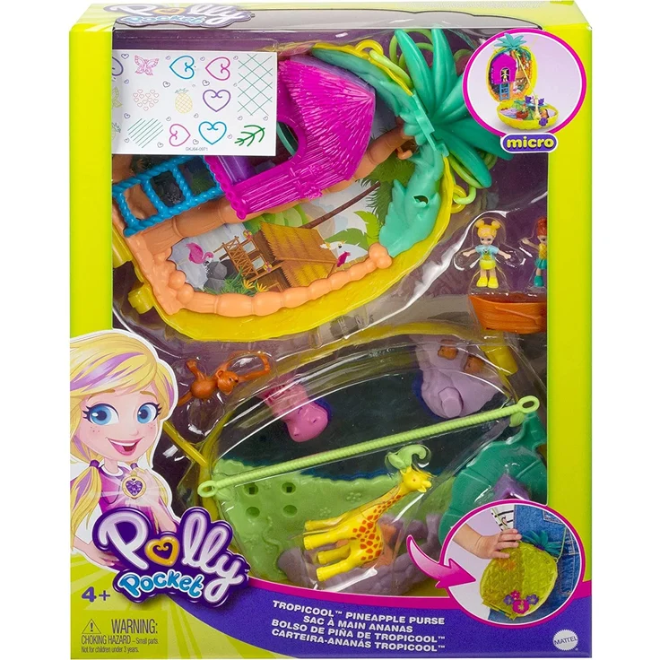Polly Pocket GKJ64 - Ananas Tasche, tragbare Schatulle mit Zubehörteilen, Spielzeug ab 4 Jahren – Bild 7