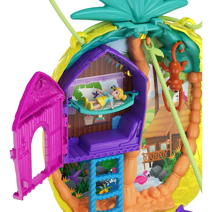 Polly Pocket GKJ64 - Ananas Tasche, tragbare Schatulle mit Zubehörteilen, Spielzeug ab 4 Jahren – Bild 6