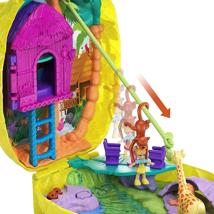 Polly Pocket GKJ64 - Ananas Tasche, tragbare Schatulle mit Zubehörteilen, Spielzeug ab 4 Jahren – Bild 5