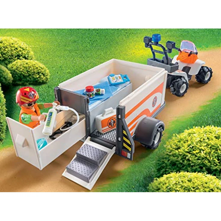 Playmobil 70053 City Life Quad mit Rettungsanhänger, bunt – Bild 4