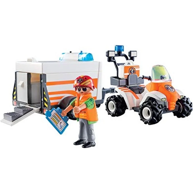 Playmobil 70053 City Life Quad mit Rettungsanhänger, bunt – Bild 5