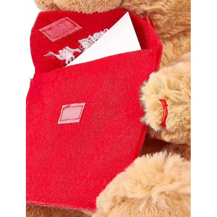 Teddybär mit Umschlag Rot - Für Dich - 25 cm - Teddybär Plüschteddy Kuscheltier Schmusetier - Braun – Bild 4