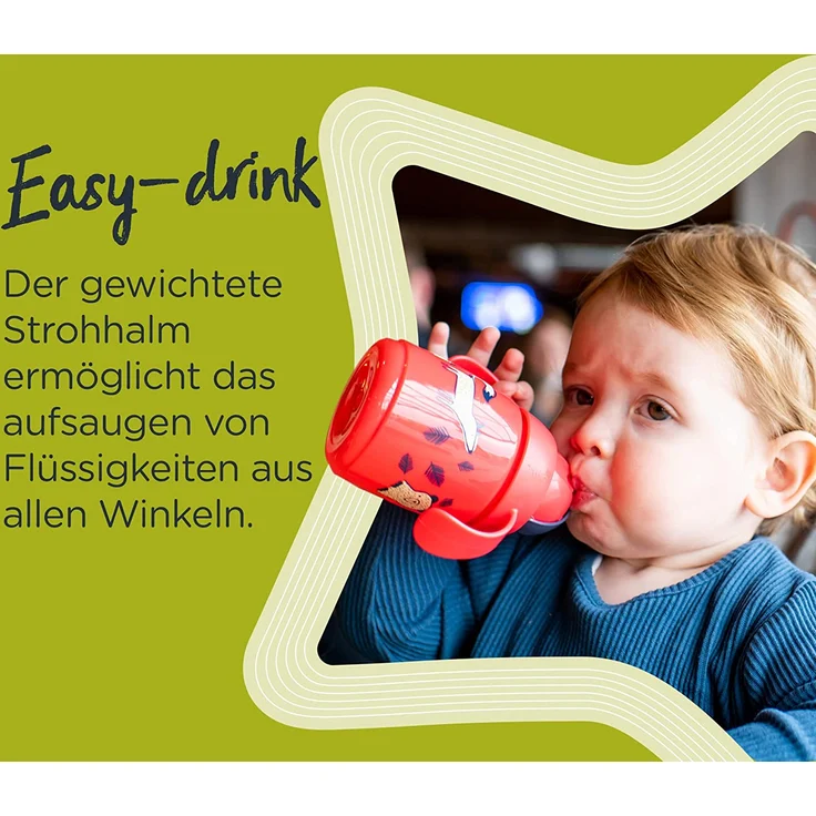 Tommee Tippee Superstar Weighted Strohbecher für Kleinkinder mit INTELLIVALVE 100% auslaufsicherer Technologie und hygienischer antibakterieller BACSHIELD-Technologie, 6 m+, 300 ml, 1 Stück, gelb – Bild 5