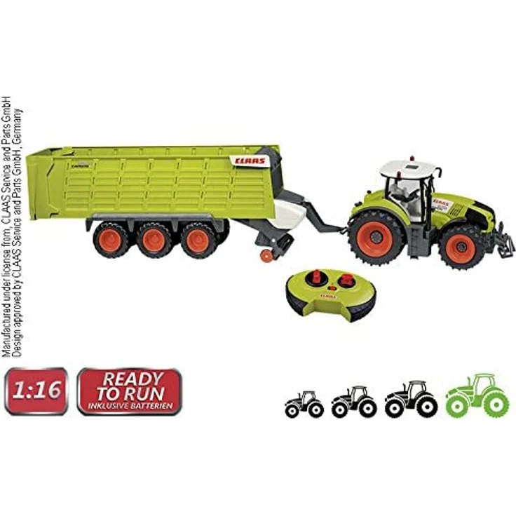 Happy People 34425 , Claas Traktor Axion 870 RC + Anhänger Cargos 9600 – Bild 4