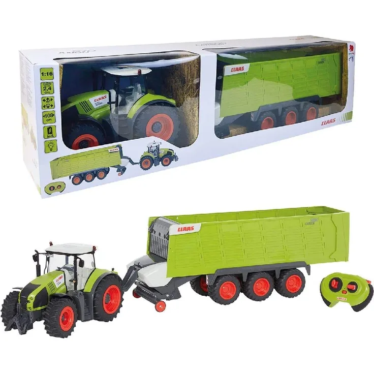 Happy People 34425 , Claas Traktor Axion 870 RC + Anhänger Cargos 9600