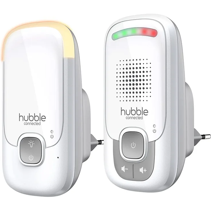 Hubble Connected Listen Glow Babyphone, drahtlose DECT-Konnektivität mit großer Reichweite, Nachtlicht, Lautstärkeregelung und hochempfindliches Mikrofon