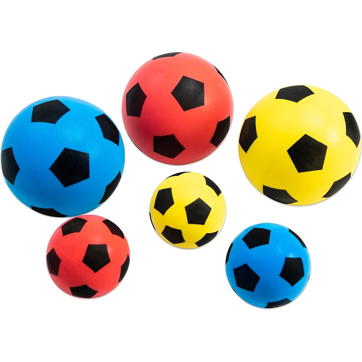 Betzold Kinder-Softball, Soft-Bälle, Kinder-Ball aus Schaumstoff, Schaumstoffball, besonders weich und griffig, gelb, blau, rot, im Netz, unbeschichtet, Ø 12 cm,3 Stück – Bild 2