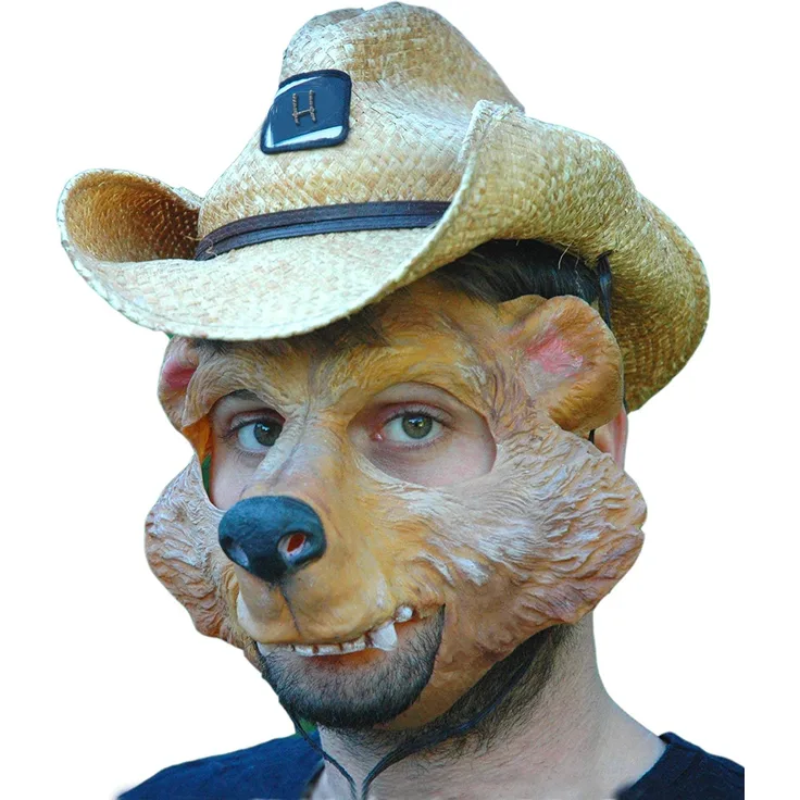 Bär Maske aus Latex - Tiermaske Herbert Honigbär - ideal für Halloween, Karneval & Motto-Party