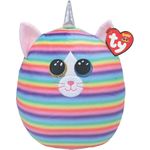 TY Squish-a-Boo's, Heather, Katze, ca 40cm, Regenbogen-gestreift