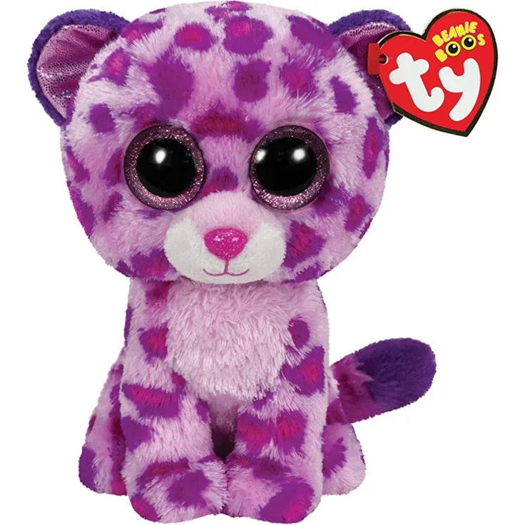 TY 36085 36085-Plüschtier Beanie Boos Glamour Leopard, pink