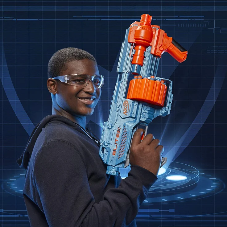 Nerf 'Elite 2.0 Shockwave RD-15' Blaster, ab 8 Jahren, Reichweite 27 m, hellblau/orange – Bild 6