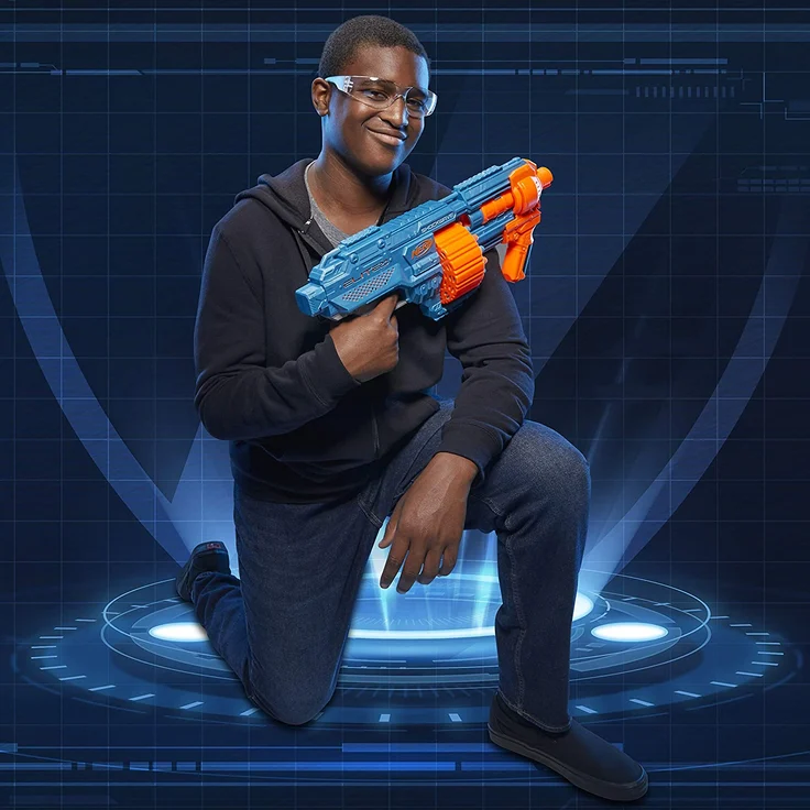 Nerf 'Elite 2.0 Shockwave RD-15' Blaster, ab 8 Jahren, Reichweite 27 m, hellblau/orange – Bild 10