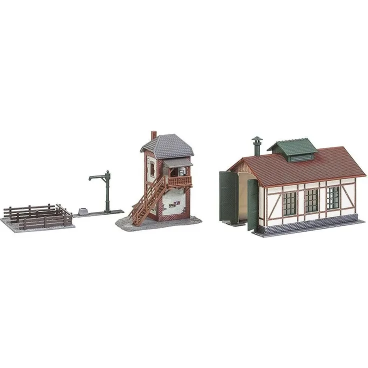 Faller 222108 N Set Nebenbahnlokschuppen mit Blockstelle - Bausatz