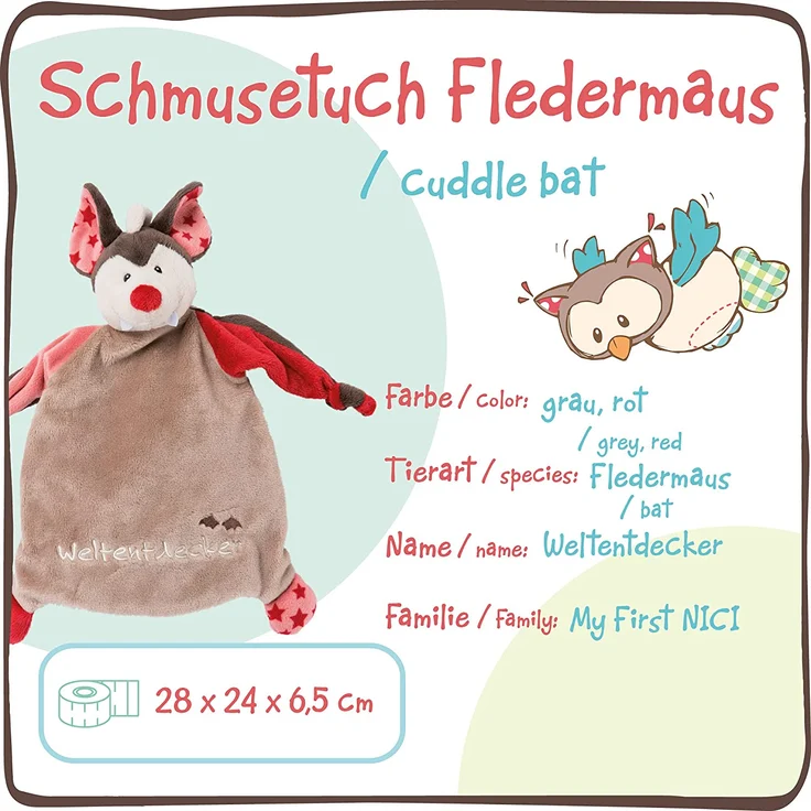 Schmusetuch Fledermaus Weltentdecker – Bild 3