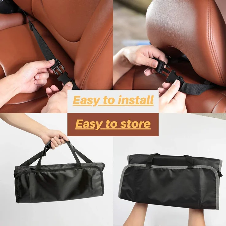 SURDOCA Autositz-Organizer – 4th Generation verbesserter Auto-Organizer Rücksitz für bis zu 10,5 iPad, 9 Taschen, Kinderspielzeug-Aufbewahrung, wasserdichter Rücksitzschutz für Kinder,Grau,1 Stück – Bild 7