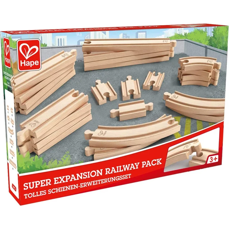 Hape E3707 Railway Spielzeug-Großes Schienenausbauset – Bild 2