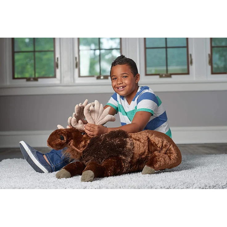 Wild Republic 19324 Jumbo Plüsch Elch, großes Kuscheltier, Plüschtier, Cuddlekins, 76 cm – Bild 6