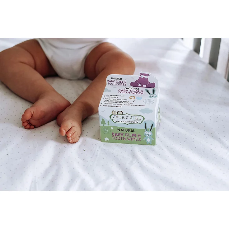 Jack N' Jill Kids Natural Baby Gum & Tooth Cotton Wipes, Steam Sterilised & Gently Textured, Cleanses Mouth & Gums Before Emergence of Teeth, Safe From Birth - 1 x 25 Pack – Bild 4