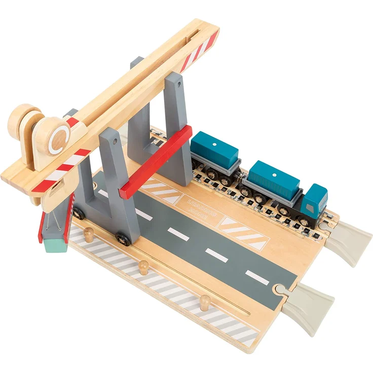 small foot 11378 Coontainerterminal aus Holz, mit beweglicher Containerbrücke und Zubehör, ab 3 Jahren – Bild 9